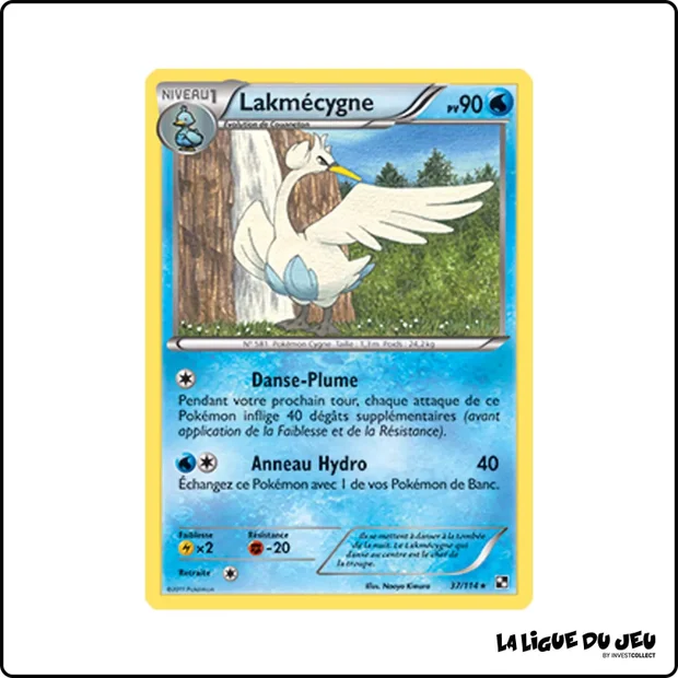 Rare - Pokemon - Noir et Blanc de Base - Lakmécygne 37/114