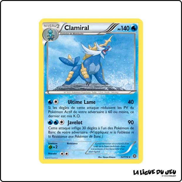 Rare - Pokemon - Offensive Vapeur - Clamiral 32/116
