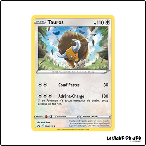 Rare - Pokemon - Zénith Suprême - Tauros 106/159