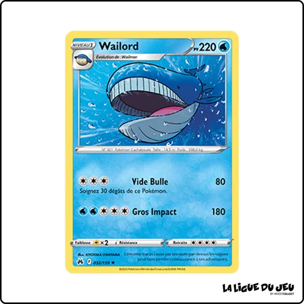 Rare - Pokemon - Zénith Suprême - Wailord 32/159