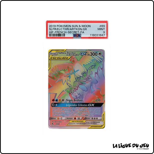 Secrète - Pokemon - Destinées Occultes - Sulfura, Électhor et Artikodin - 69/68 - PSA 9 - Français