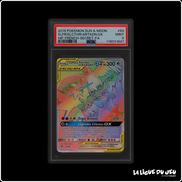 Secrète - Pokemon - Destinées Occultes - Sulfura, Électhor et Artikodin - 69/68 - PSA 9 - Français