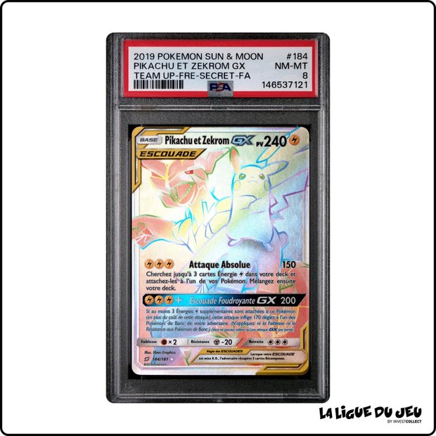 Secrete - Pokemon - Duo de Choc - Pikachu et Zekrom GX - 184/181 - PSA 8 - Français