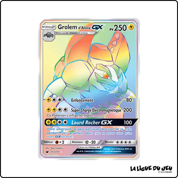 Secrete - Pokemon - Invasion Carmin - Grolem d'Alola GX 113/111