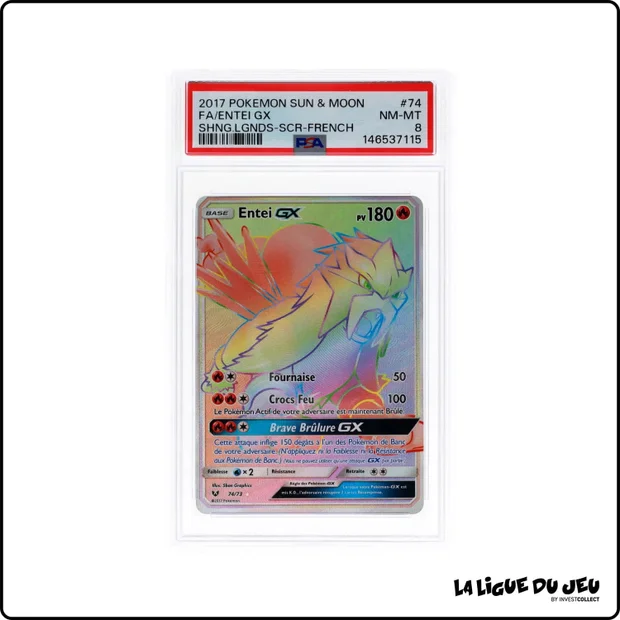 Secrete - Pokemon - Légendes Brillantes - Entei GX - 74/73 - PSA 8 - Français