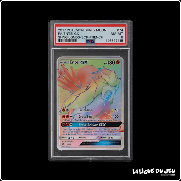 Secrete - Pokemon - Légendes Brillantes - Entei GX - 74/73 - PSA 8 - Français