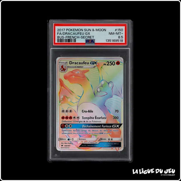 Secrète - Pokemon - Ombres Ardentes - Dracaufeu GX - 150/147 - PSA 8.5 - Français