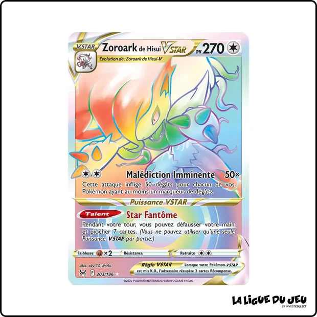 Secrete - Pokemon - Origine Perdue - Zoroark de Hisui VSTAR 203/196