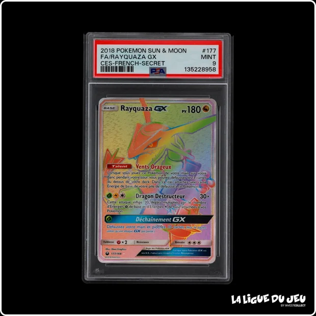 Secrète - Pokemon - Tempête Céleste - Rayquaza GX - 177/168 - PSA 9 - Français