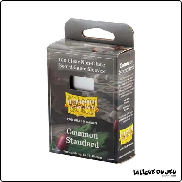 Sleeve - Dragon Shield - Protèges Cartes - Jeu de Société - 63 x 88mm - Common Standard - Clear Non-Glare - par 100