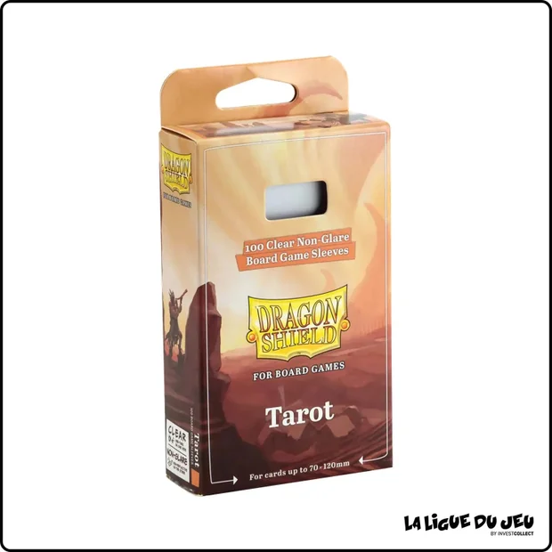 Sleeve - Dragon Shield - Protèges Cartes - Jeu de Société - 70 x 120mm - Tarot - Clear Non-Glare - par 100