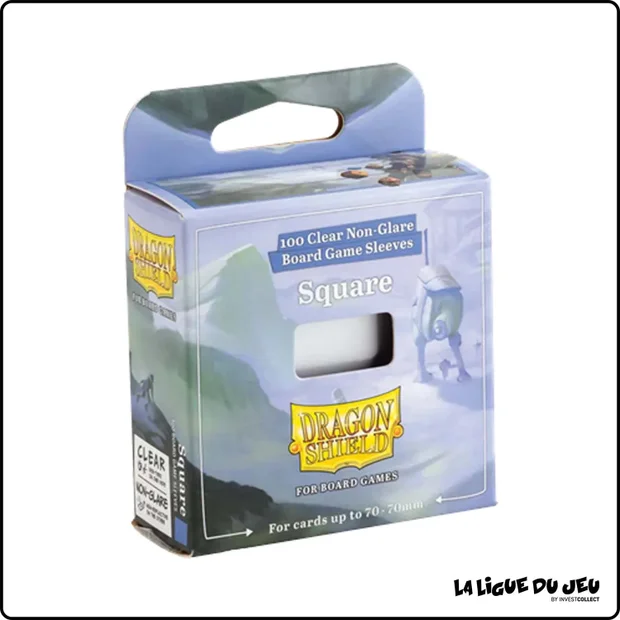 Sleeve - Dragon Shield - Protèges Cartes - Jeu de Société - 70 x 70mm - Square - Clear Non-Glare - par 100