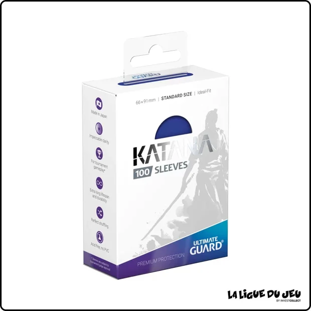 Sleeve - Ultimate Guard - Protèges Cartes Standard - Katana - Bleu - par 100