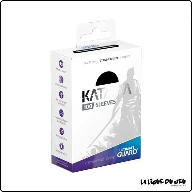 Sleeve - Ultimate Guard - Protèges Cartes Standard - Katana - Noir - par 100