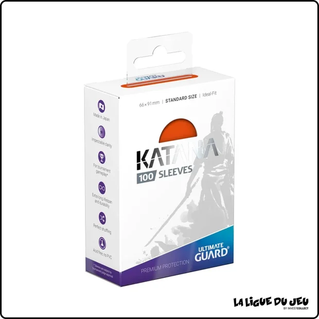 Sleeve - Ultimate Guard - Protèges Cartes Standard - Katana - Orange - par 100