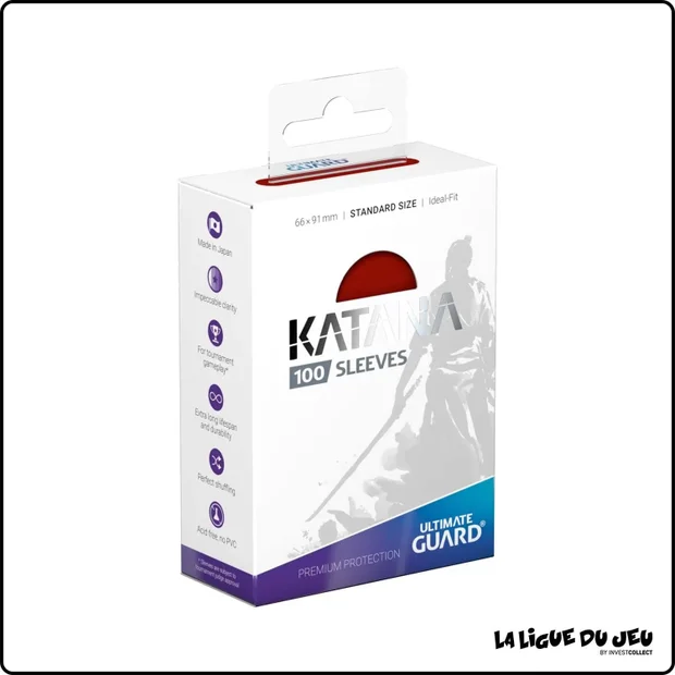 Sleeve - Ultimate Guard - Protèges Cartes Standard - Katana - Rouge - par 100