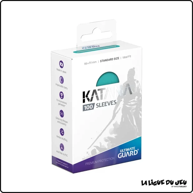 Sleeve - Ultimate Guard - Protèges Cartes Standard - Katana - Turquoise - par 100