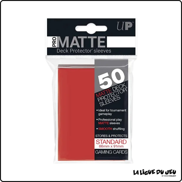 Sleeve - Ultra PRO - Protèges Cartes - Format Standard - Rouge Matte - par 50