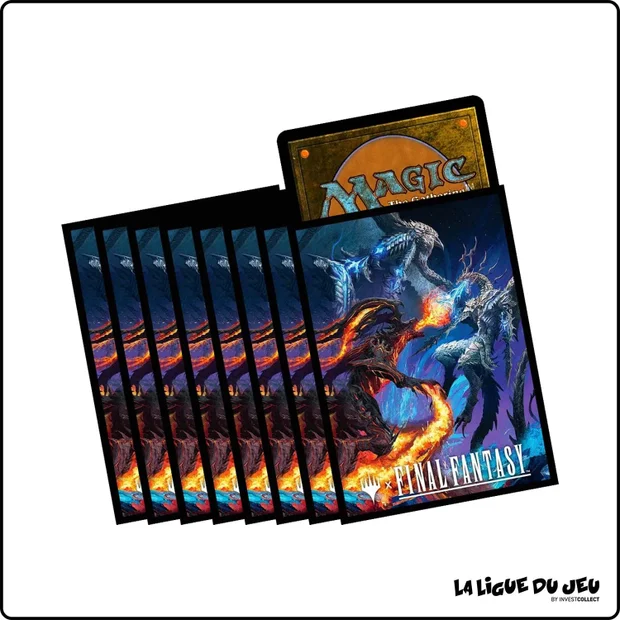 Sleeves - Magic the Gathering - Protèges Cartes - Format Standard - Final Fantasy - Bahamut and Ifrit - Par 100