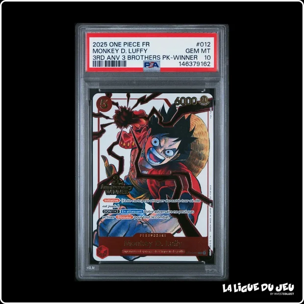 SR - One Piece - 3rd Anniversary 3 Brothers PK Winner - Monkey D. Luffy - ST01-012 - PSA 10 - Français
