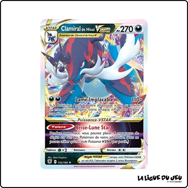 Ultra - Pokemon - Astres Radieux - Clamiral de Hisui VSTAR 102/189