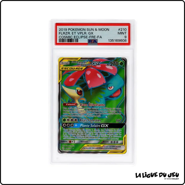 Ultra - Pokemon - Éclipse Cosmique - Florizarre et Vipélierre GX - 210/236 - PSA 9 - Français