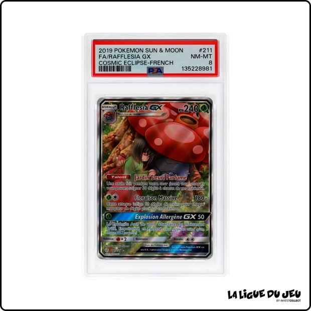 Ultra - Pokemon - Éclipse Cosmique - Rafflesia GX - 211/236 - PSA 8 - Français