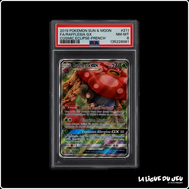 Ultra - Pokemon - Éclipse Cosmique - Rafflesia GX - 211/236 - PSA 8 - Français