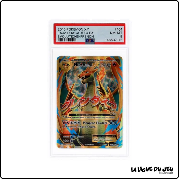 Ultra - Pokemon - Evolutions - M Dracaufeu EX - 101/108 - PSA 8 - Français