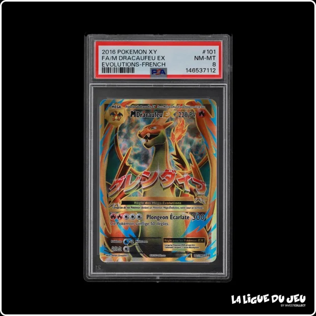 Ultra - Pokemon - Evolutions - M Dracaufeu EX - 101/108 - PSA 8 - Français