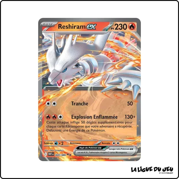 Ultra - Pokemon - Flamme Blanche - Reshiram ex 20/86