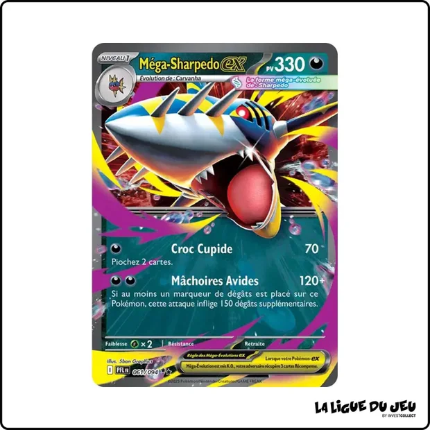 Ultra - Pokemon - Flammes Fantasmagoriques - Méga-Sharpedo ex 61/94