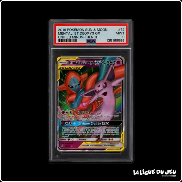 Ultra - Pokemon - Harmonie des Esprits - Mentali et Deoxys GX - 72/236 - PSA 9 - Français