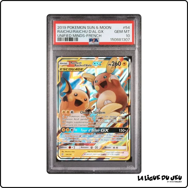 Ultra - Pokemon - Harmonie des Esprits - Raichu et Raichu d'Alola GX - 54/236 - PSA 10 - Français