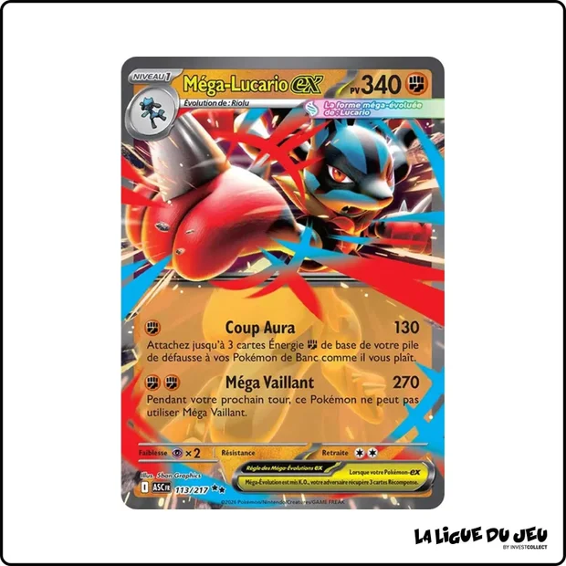 Ultra - Pokemon - Héros Transcendants - Méga-Lucario ex 113/217