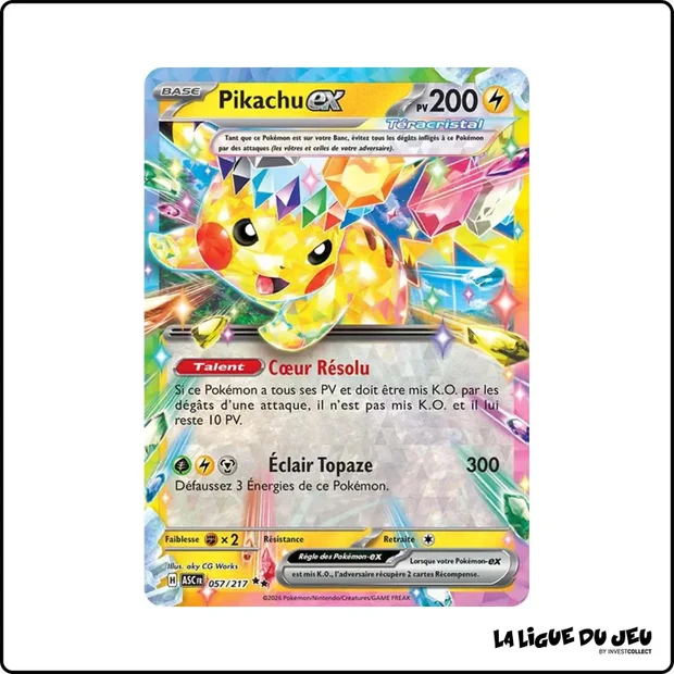 Ultra - Pokemon - Héros Transcendants - Pikachu ex 57/217