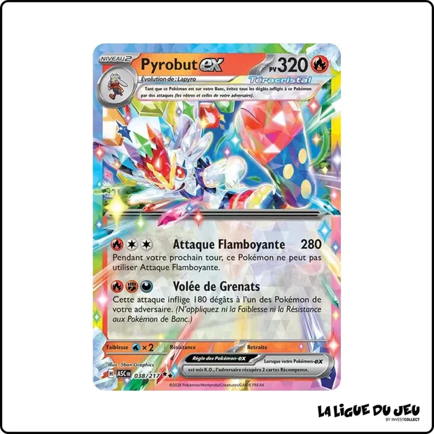 Ultra - Pokemon - Héros Transcendants - Pyrobut ex 38/217