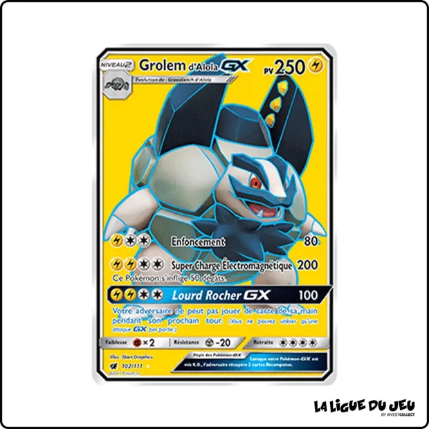 Ultra - Pokemon - Invasion Carmin - Grolem d'Alola GX 102/111