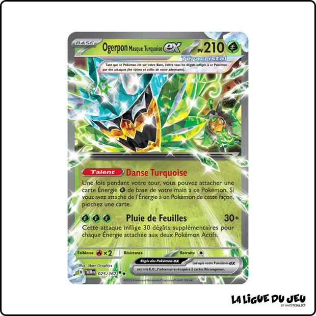 Ultra - Pokemon - Mascarade Crépusculaire - Ogerpon Masque Turquoise-ex 25/167