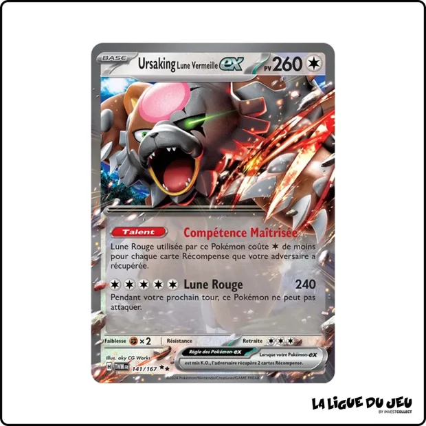 Ultra - Pokemon - Mascarade Crépusculaire - Ursaking Lune Vermeille-ex 141/167