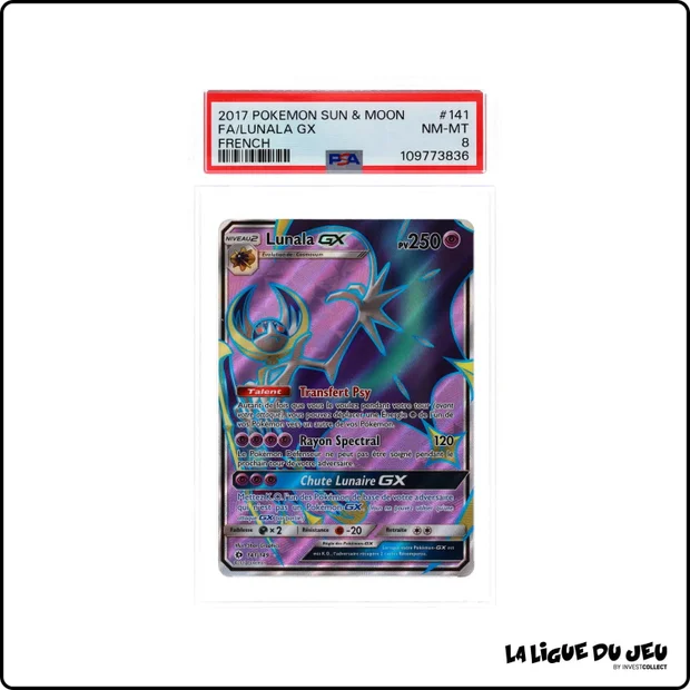 Ultra - Pokemon - Soleil et Lune de Base - Lunala GX - 141/149 - PSA 8 - Français
