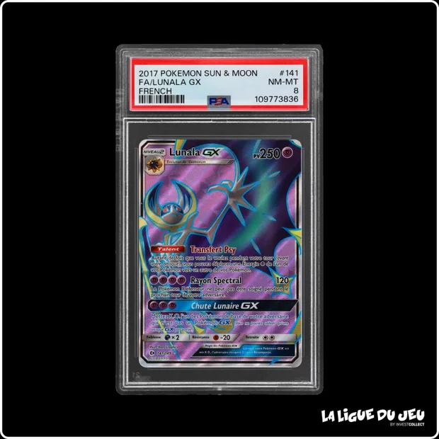 Ultra - Pokemon - Soleil et Lune de Base - Lunala GX - 141/149 - PSA 8 - Français