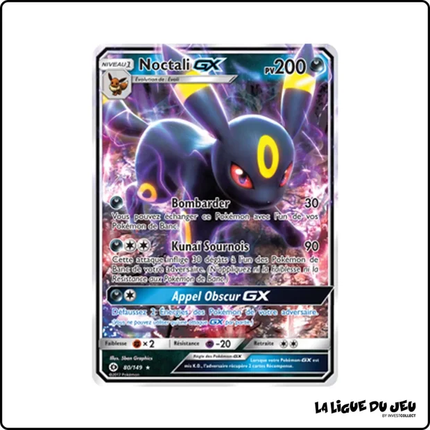 Ultra - Pokemon - Soleil et Lune de Base - Noctali GX 80/149